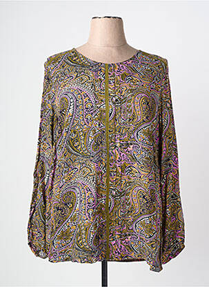 Blouse imprimé fantaisie manches longues vert CISO femme
