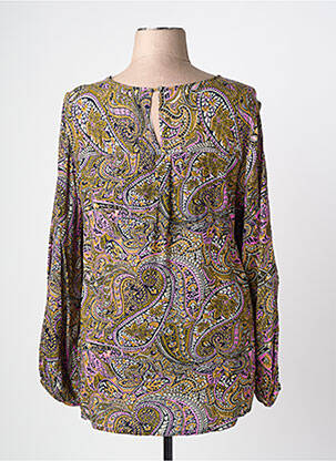 Blouse imprimé fantaisie manches longues vert CISO femme
