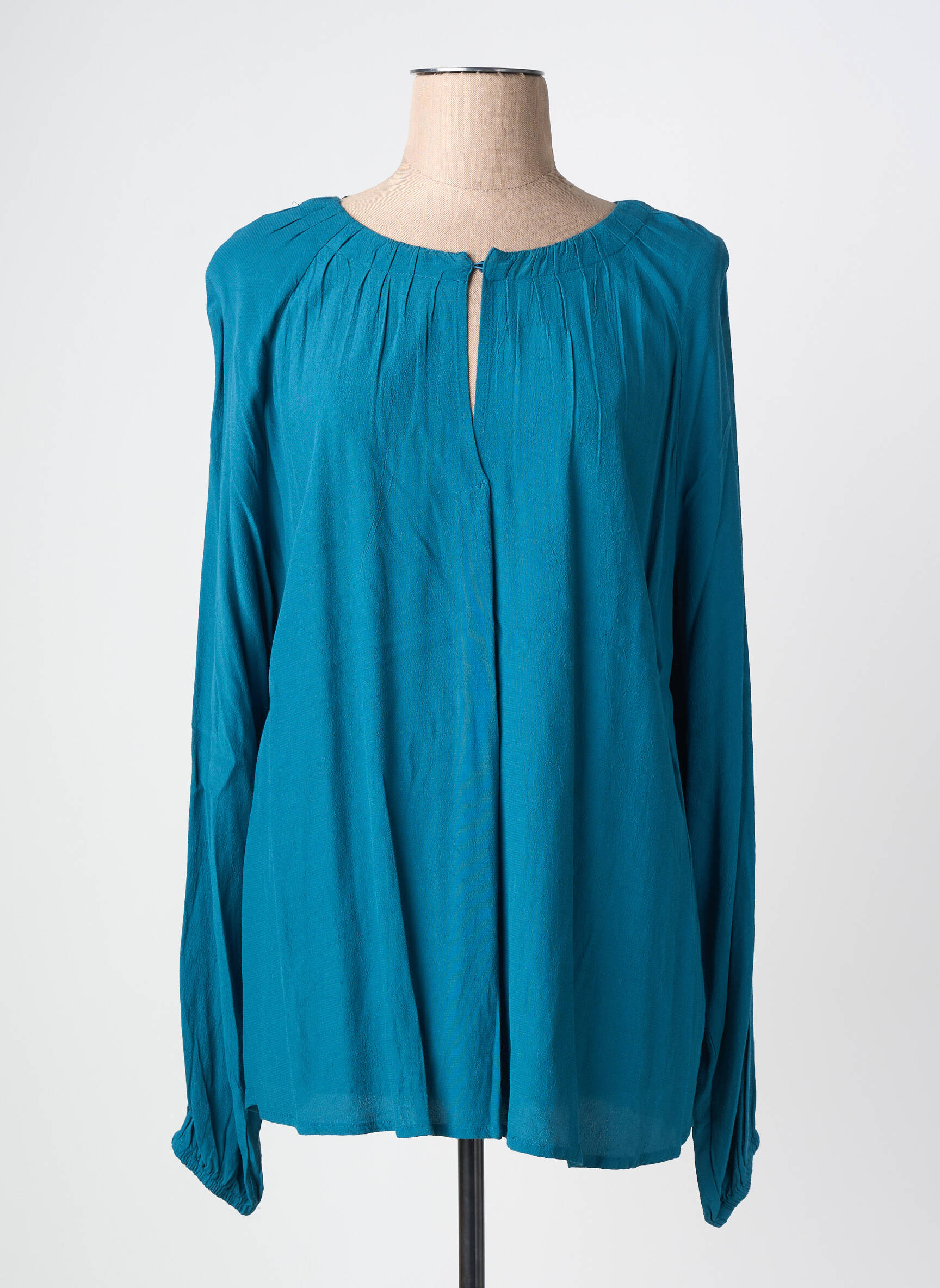 Blouse col rond manches longues bleu CISO femme