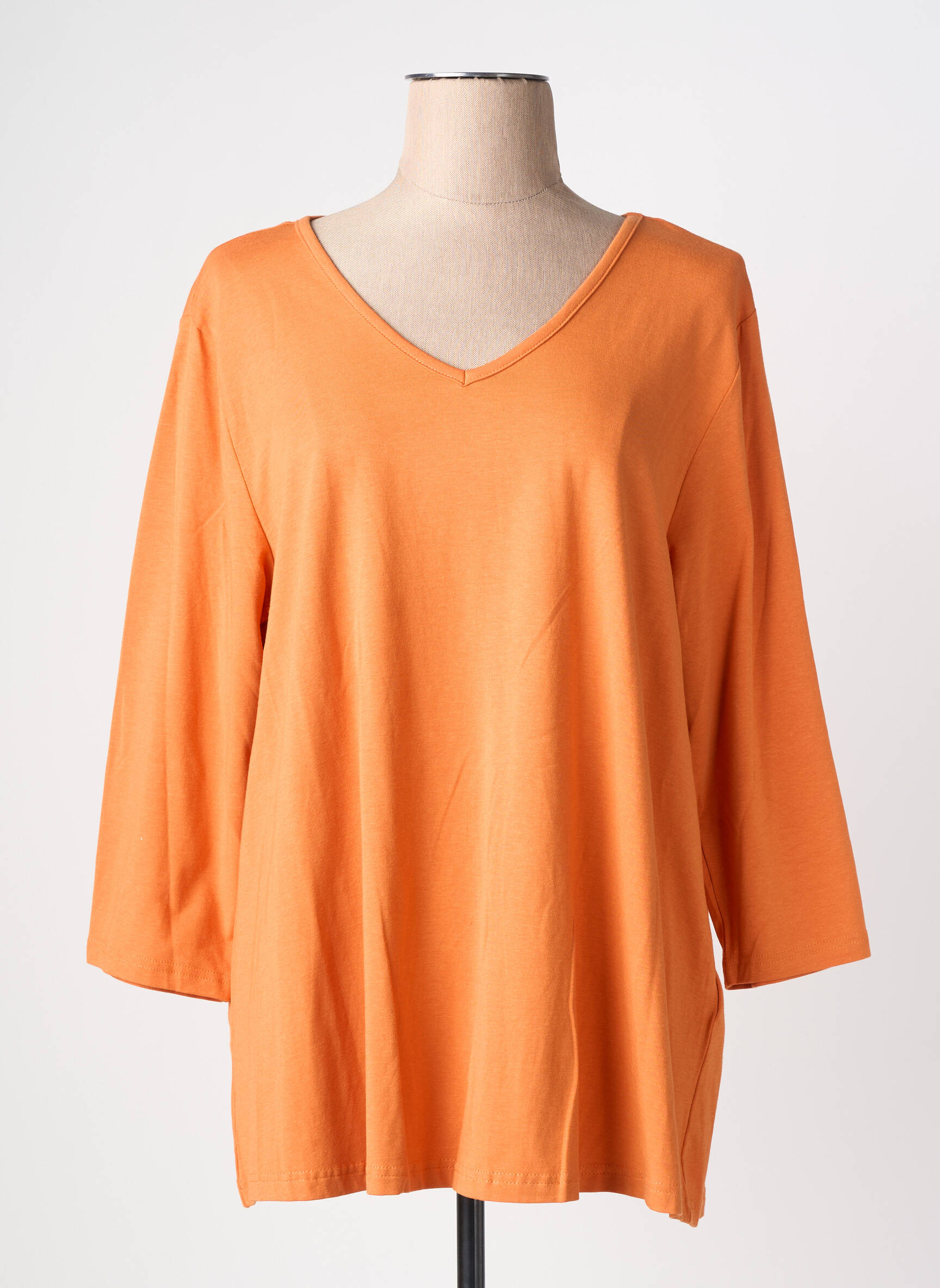 T-shirt manches 3/4 manches 3/4 orange CISO femme
