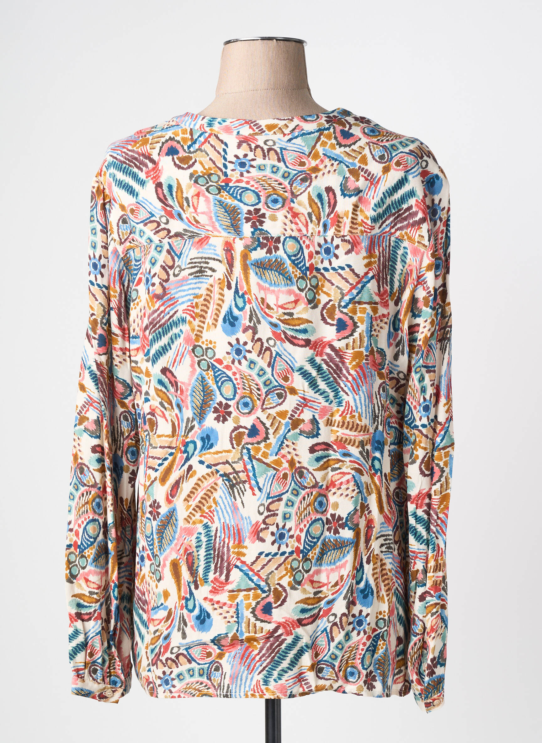 Blouse imprimé fleurs manches longues bleu DIANE LAURY femme