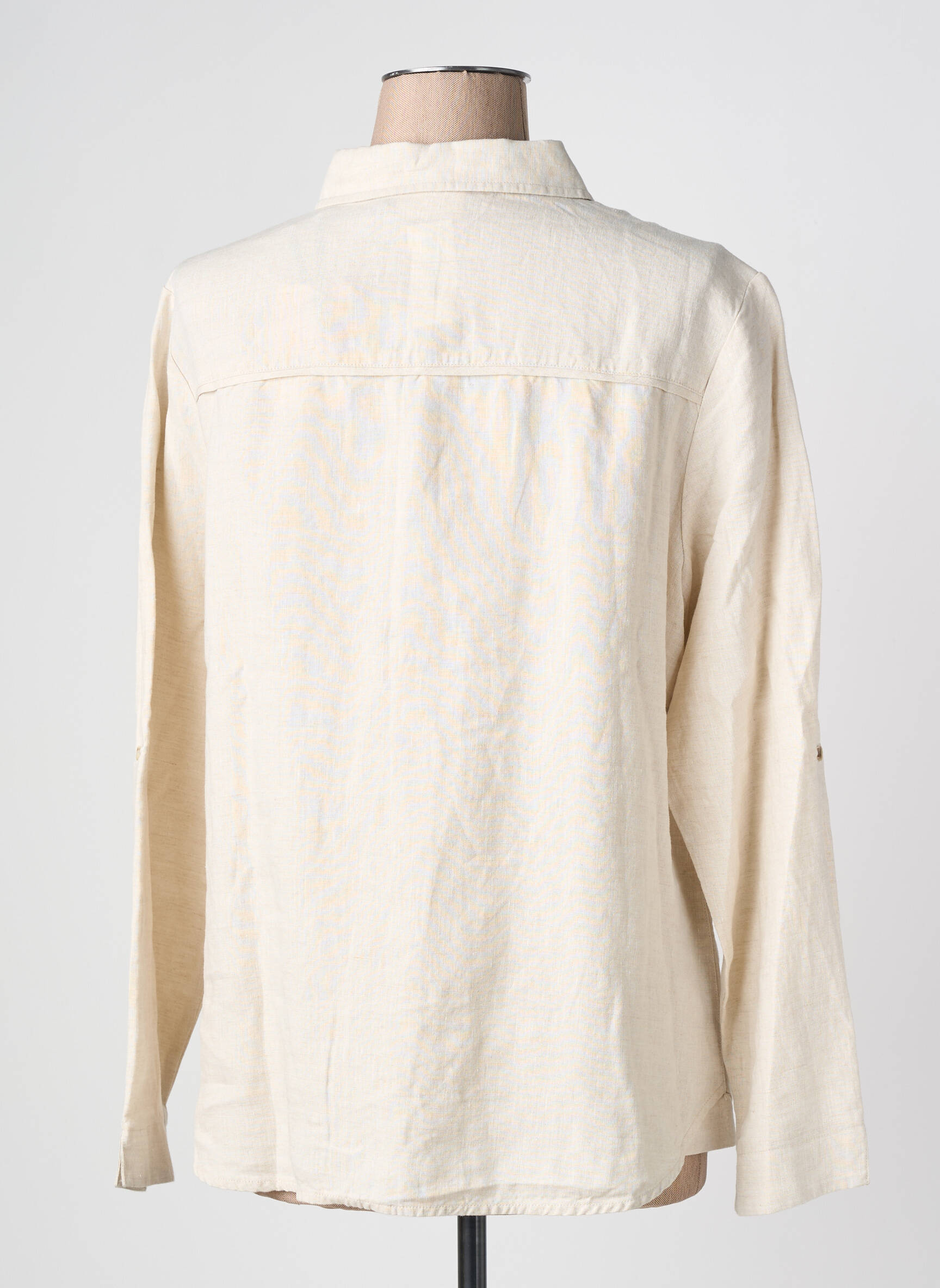 Chemisier coupe droite manches longues beige JULIE GUERLANDE femme