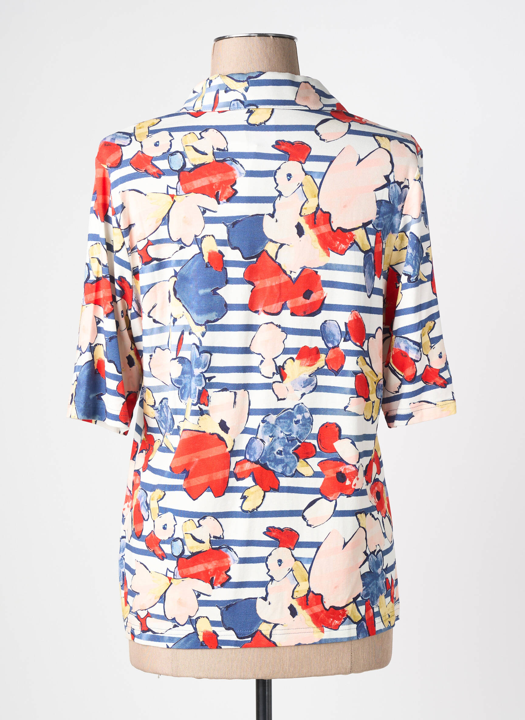 Polo coupe droite manches courtes bleu BARBARA LEBEK femme