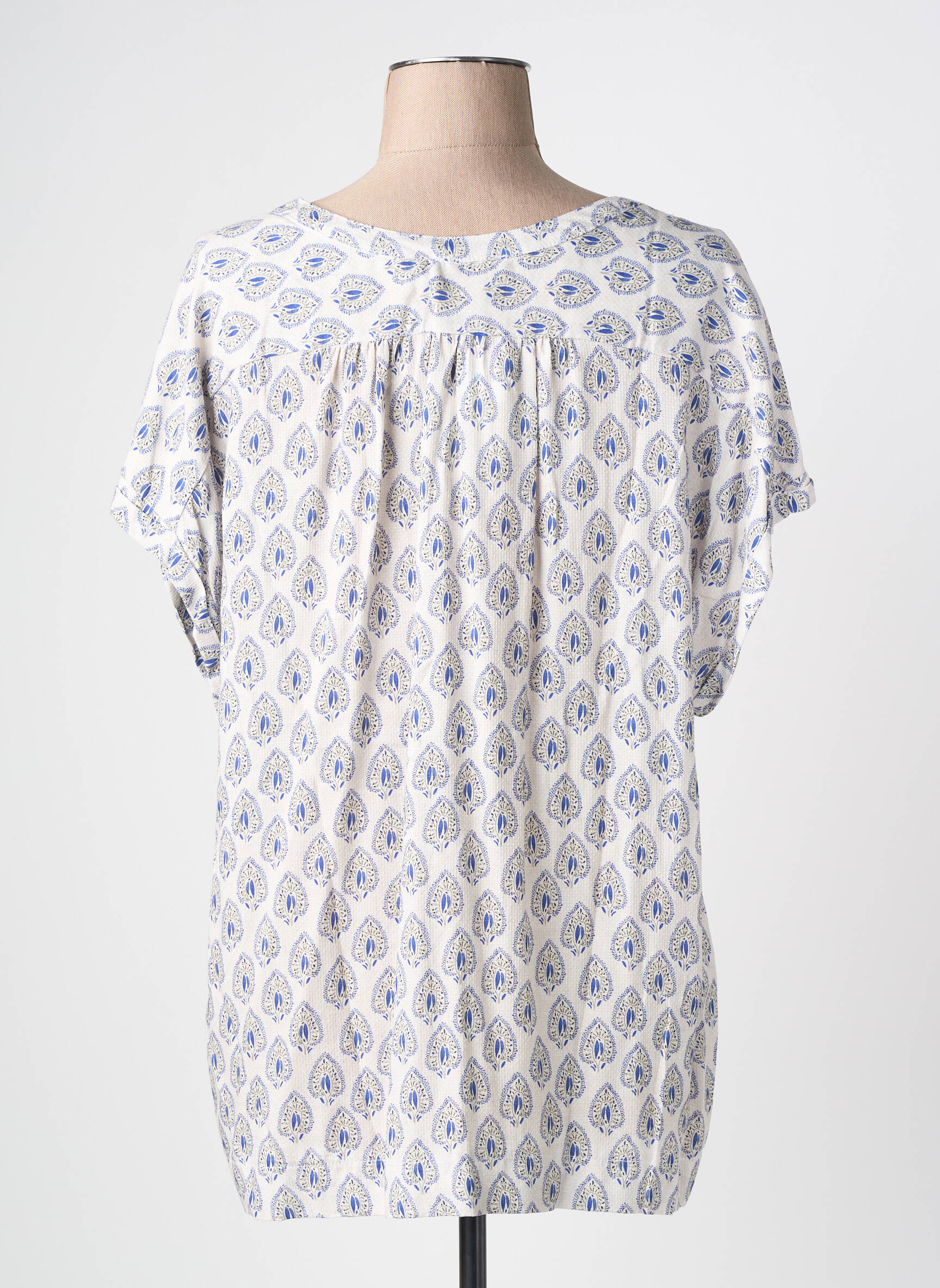 Top tissage crêpe manches courtes gris GUITARE femme