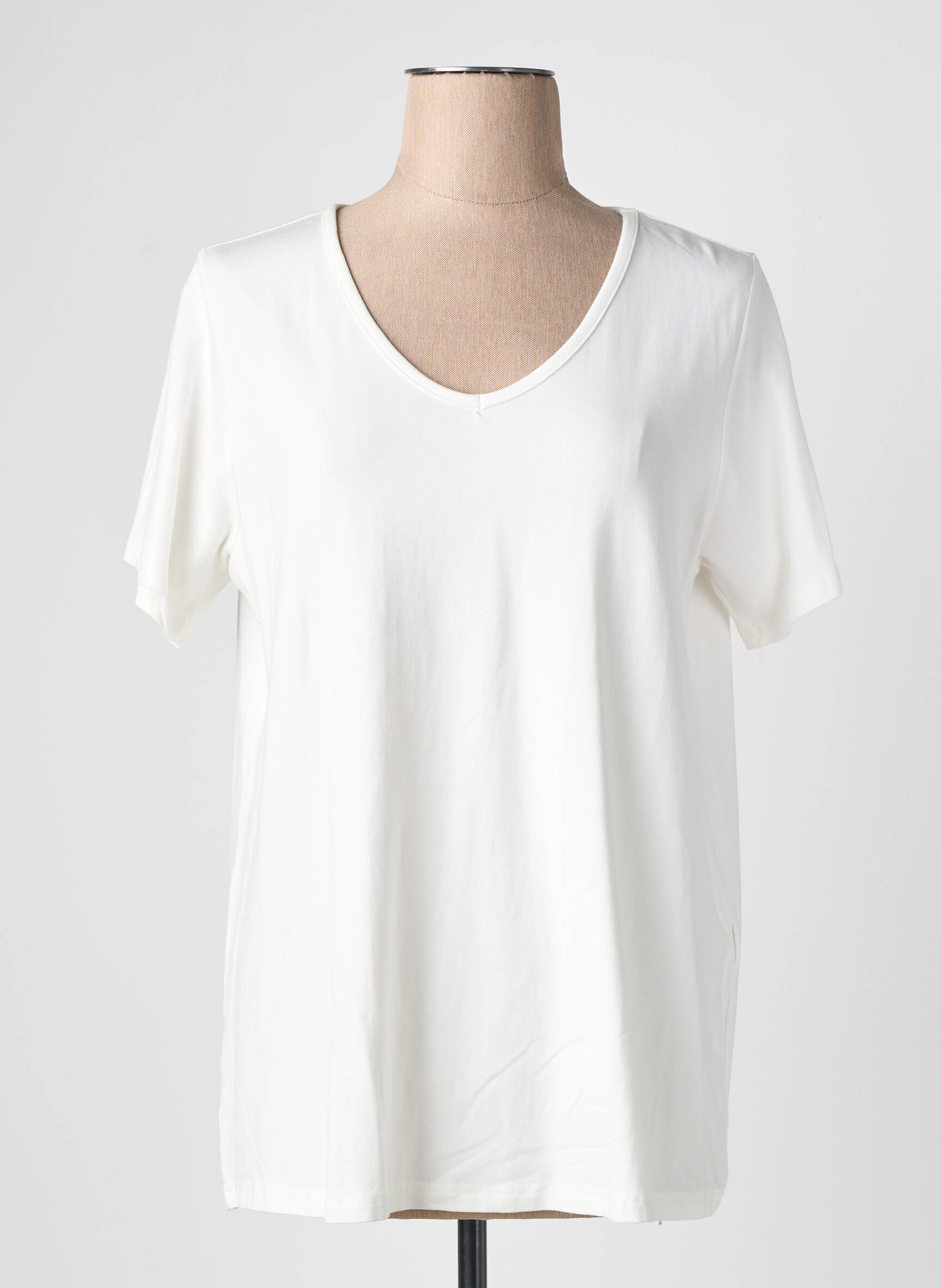 T-shirt coupe droite manches courtes blanc CISO femme