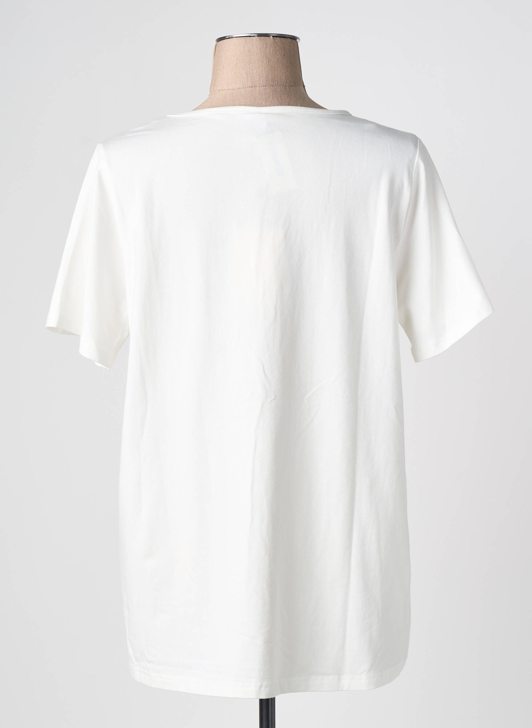 T-shirt coupe droite manches courtes blanc CISO femme