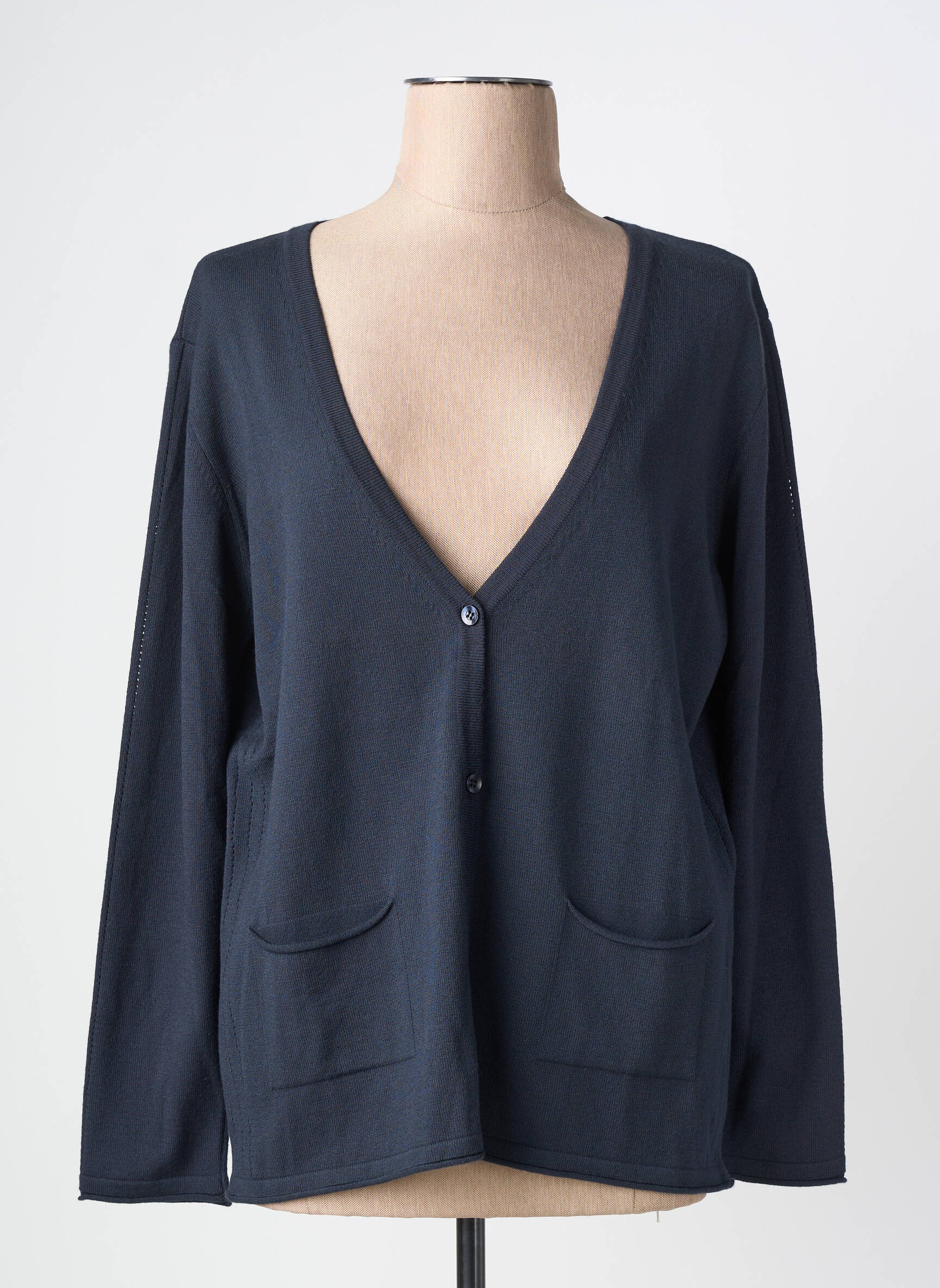 Gilet manches longues fermeture boutonnée sur le devant bleu BARBARA LEBEK femme