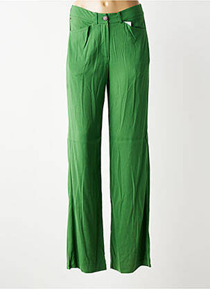 Pantalon droit tissage crêpe taille normale vert CLOUD9 femme