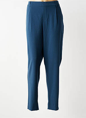 Pantalon droit tissage crêpe taille normale bleu CISO femme