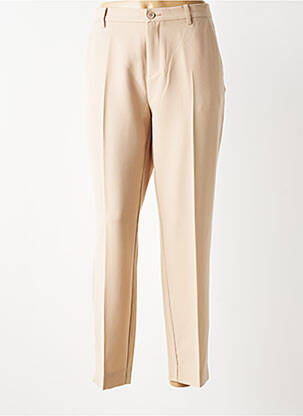 Pantalon chino fermeture zippée sous rabat boutonné taille normale beige JENSEN femme
