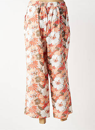 Pantalon 7/8 taille élastique taille normale orange C'EST BEAU LA VIE femme