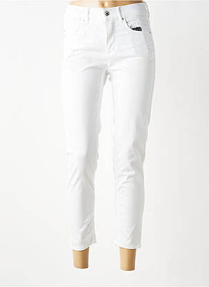 Pantalon 7/8 taille haute taille haute blanc ANNA MONTANA femme