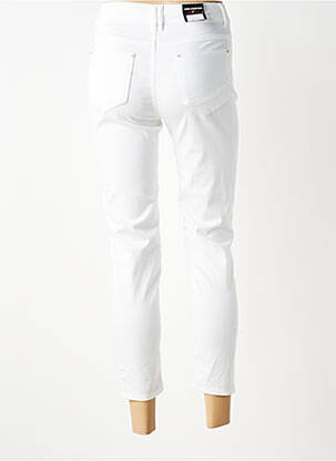 Pantalon 7/8 taille haute taille haute blanc ANNA MONTANA femme