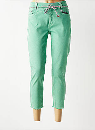 Jeans coupe slim stretch taille normale vert ANNA MONTANA femme