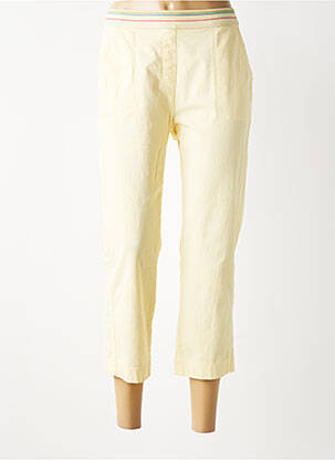 Pantacourt stretch taille normale jaune TONI femme