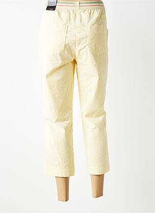 Pantacourt stretch taille normale jaune TONI femme