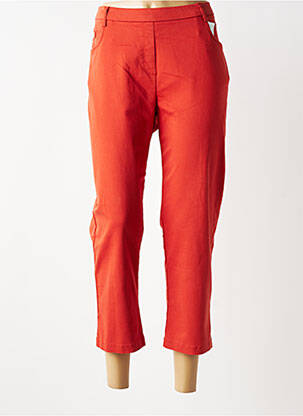 Pantacourt coupe droite taille normale orange CHRISTINE LAURE femme