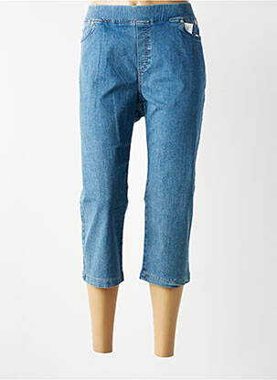 Pantacourt stretch taille normale bleu ANNA MONTANA femme