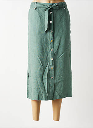 Jupe longue coupe droite vert JULIE GUERLANDE femme