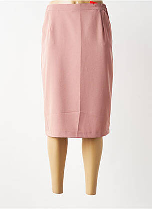Jupe mi-longue coupe droite rose OMC femme