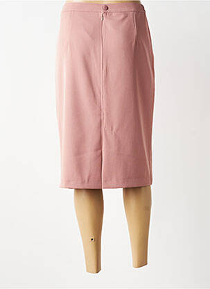 Jupe mi-longue coupe droite rose OMC femme