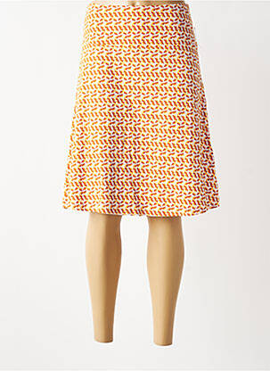 Jupe mi-longue stretch orange ZILCH femme