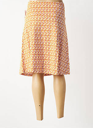 Jupe mi-longue stretch orange ZILCH femme