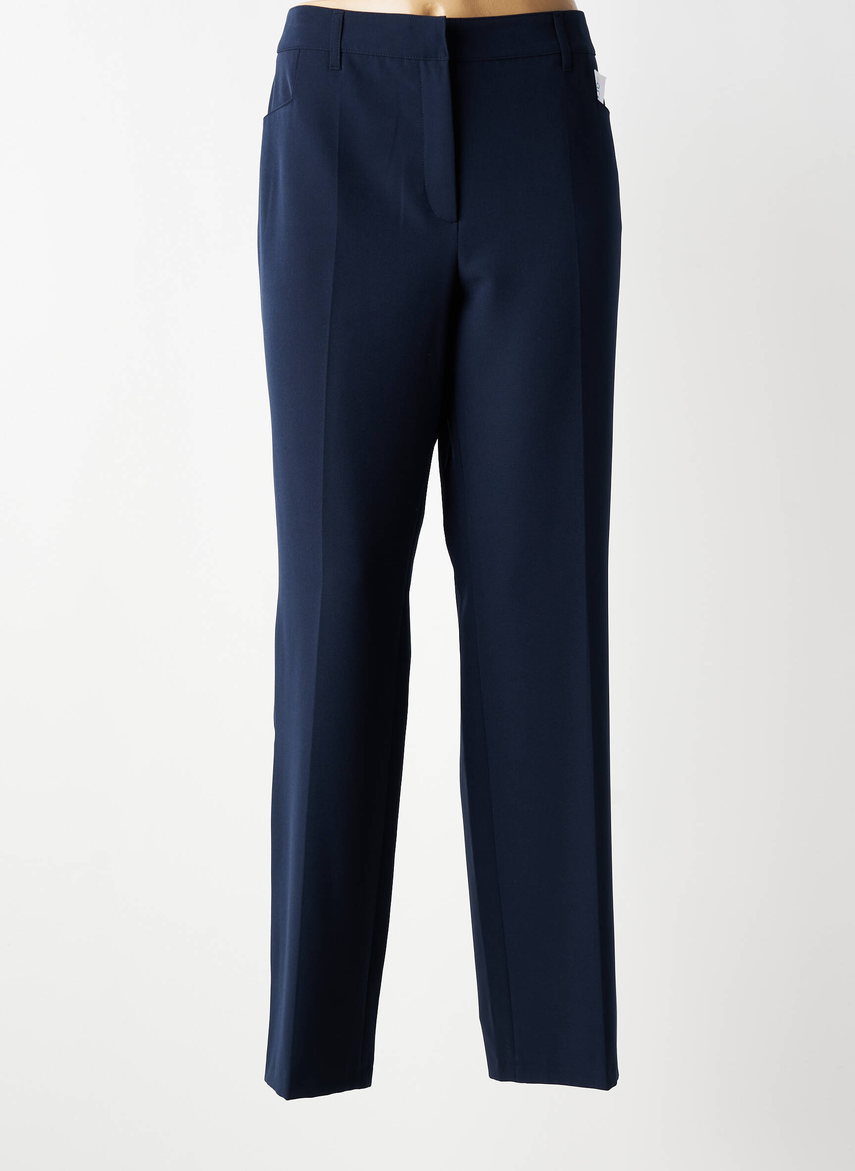 Pantalon droit tissage crêpe taille normale bleu BARBARA LEBEK femme