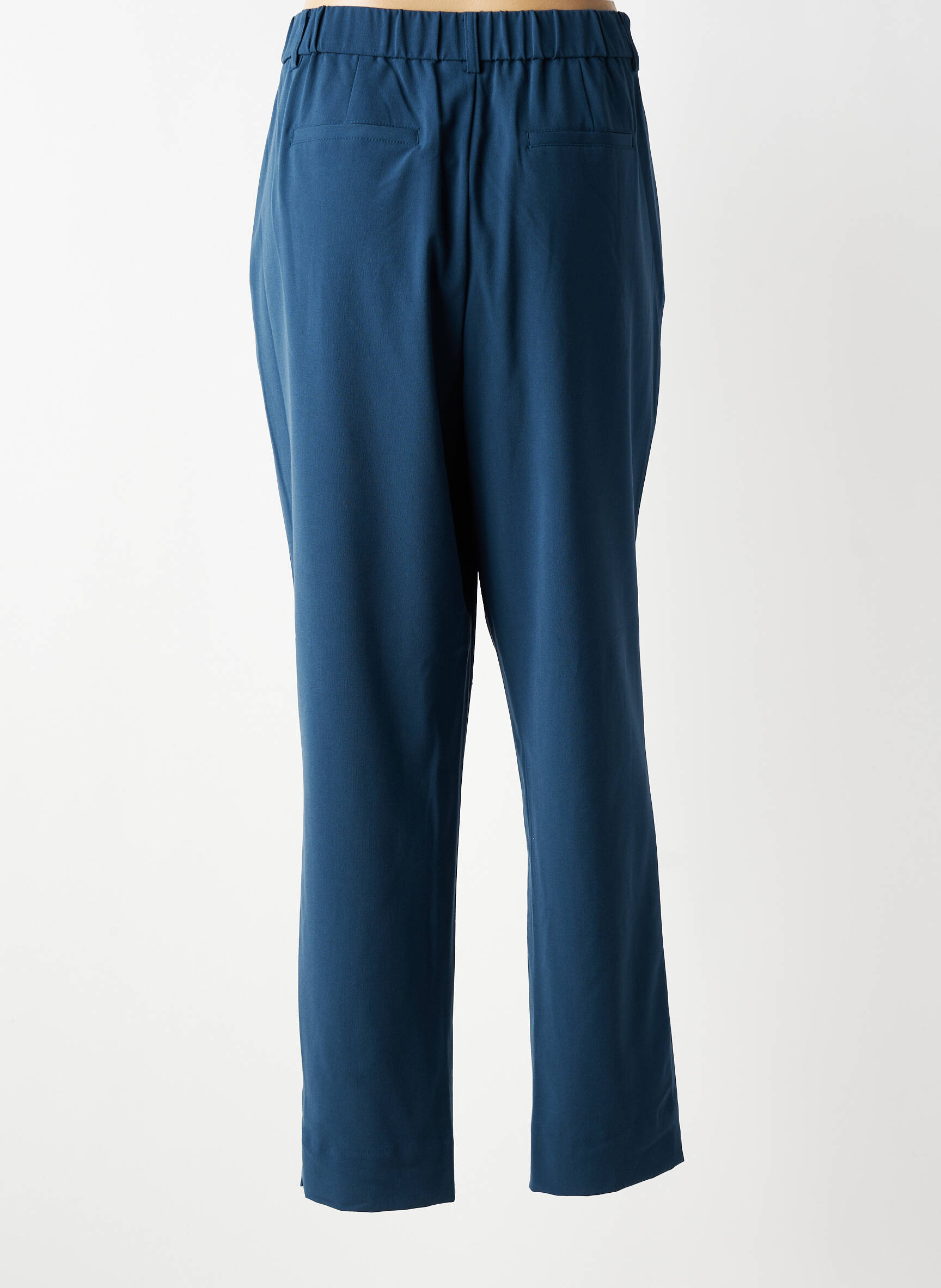 Pantalon droit tissage crêpe taille normale bleu CISO femme