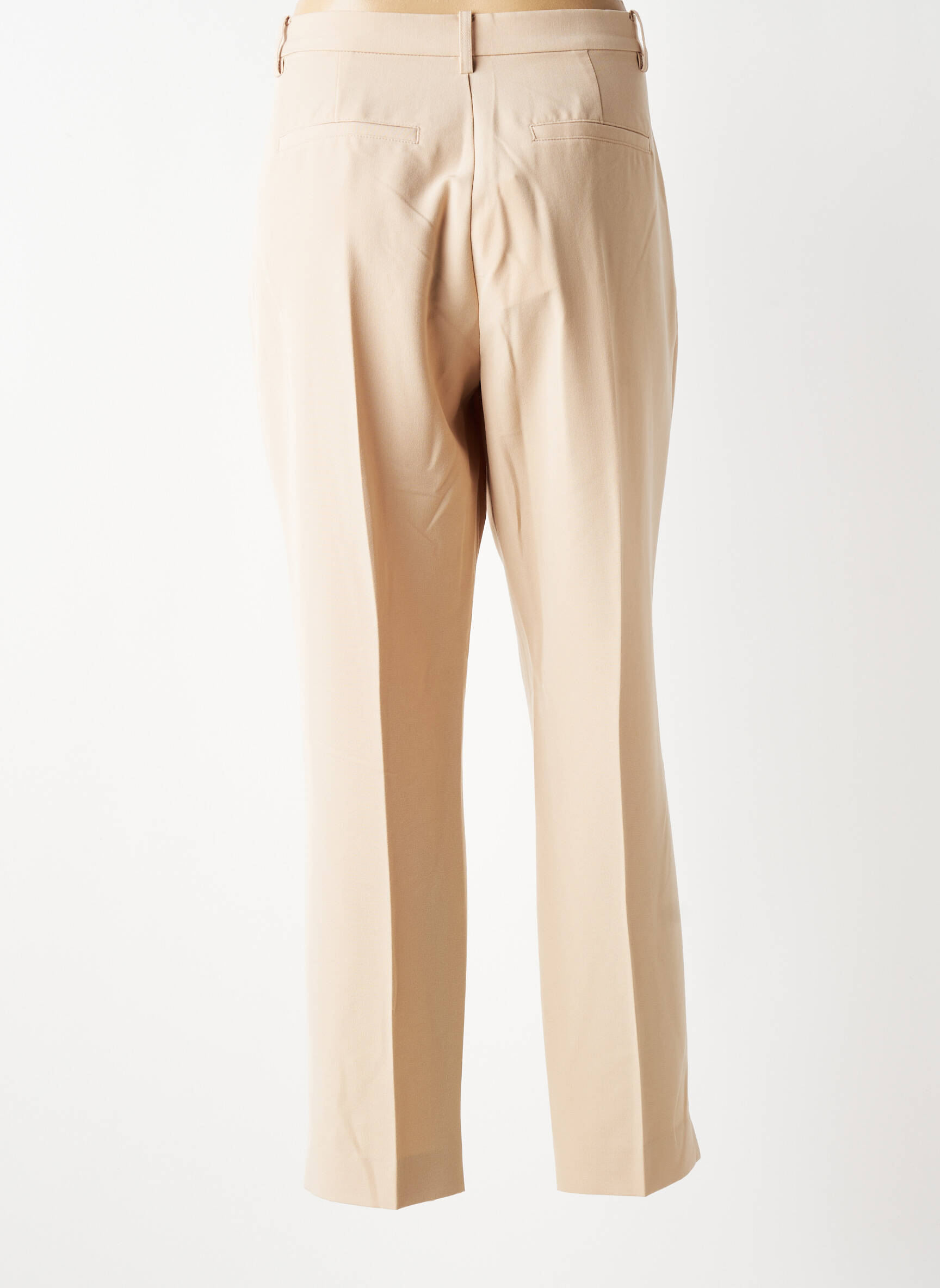 Pantalon chino fermeture zippée sous rabat boutonné taille normale beige JENSEN femme