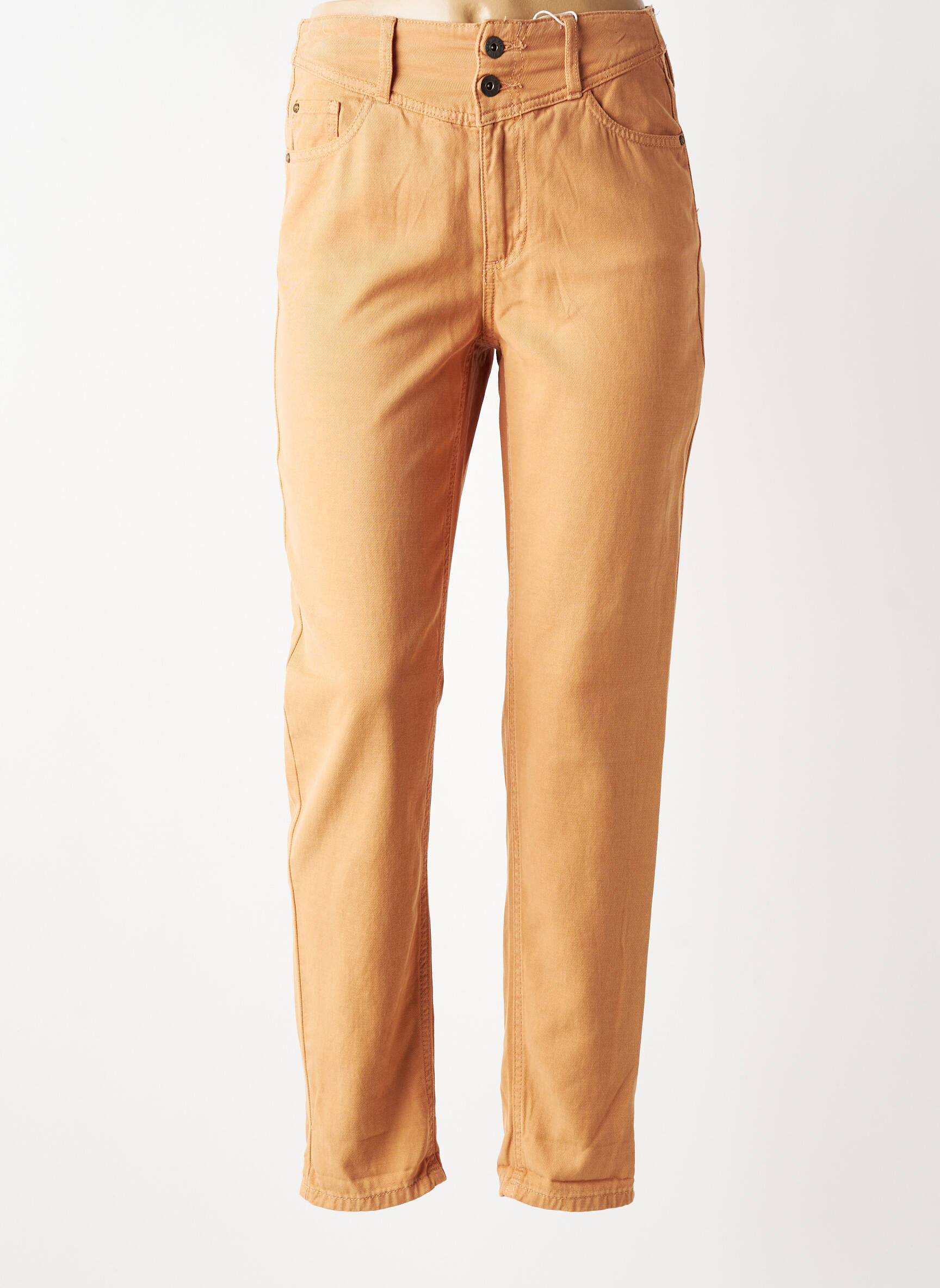 Jeans coupe slim taille haute taille haute orange C'EST BEAU LA VIE femme