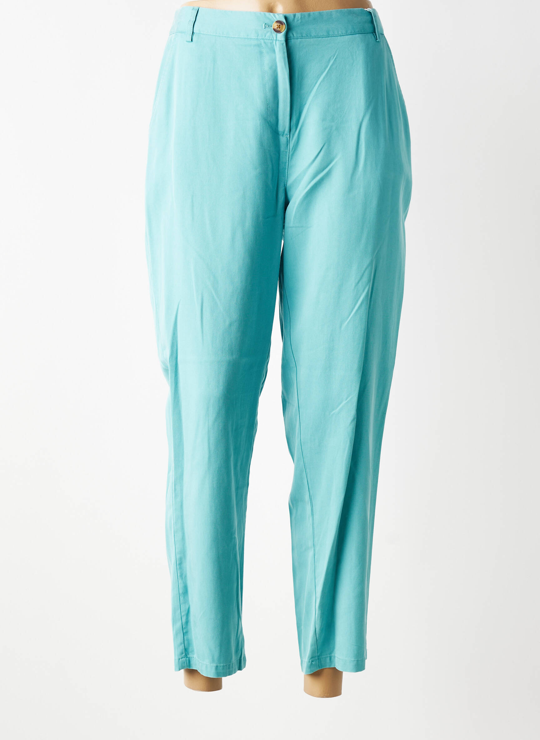 Pantalon 7/8 taille haute taille haute bleu C'EST BEAU LA VIE femme