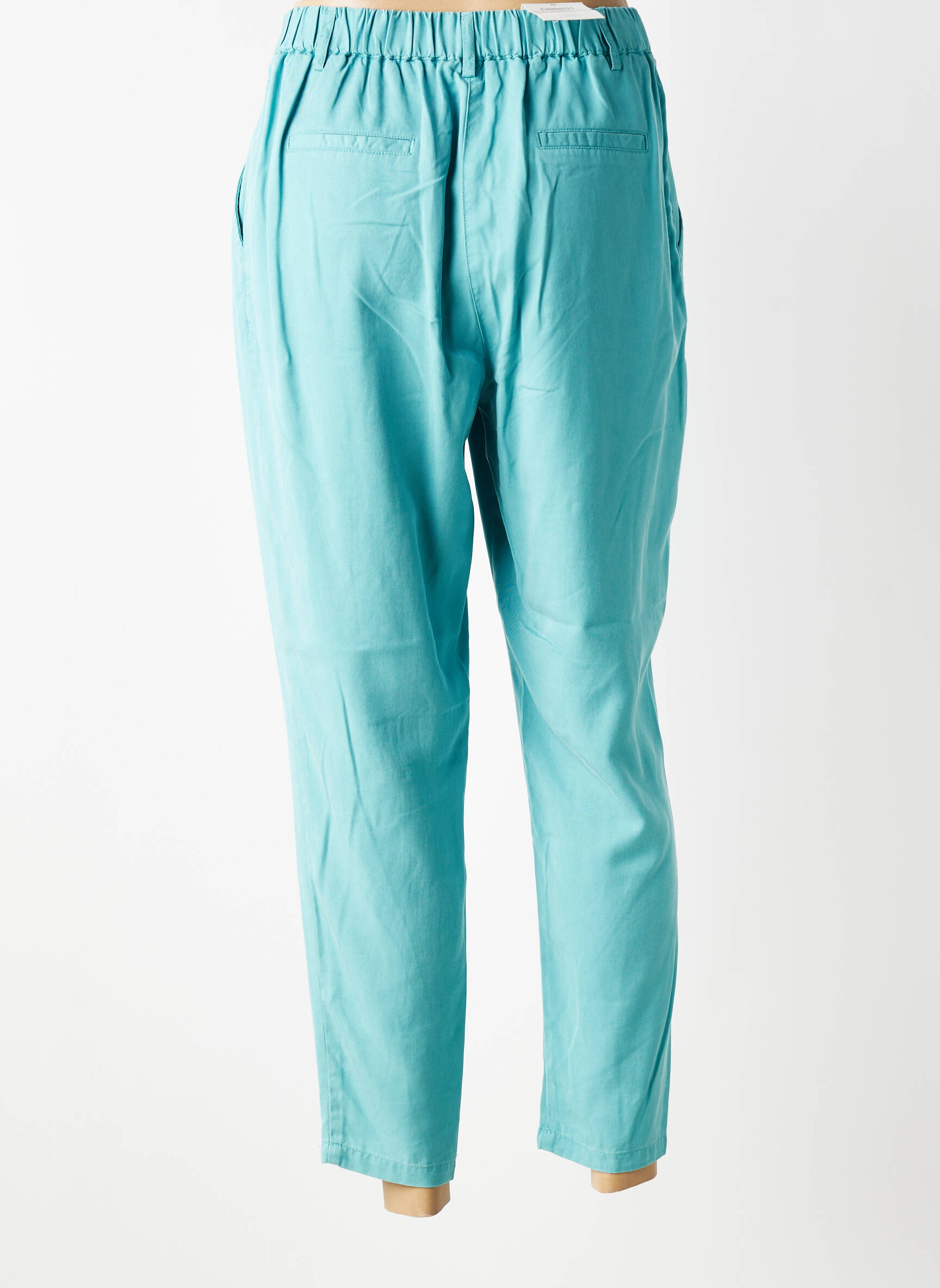 Pantalon 7/8 taille haute taille haute bleu C'EST BEAU LA VIE femme