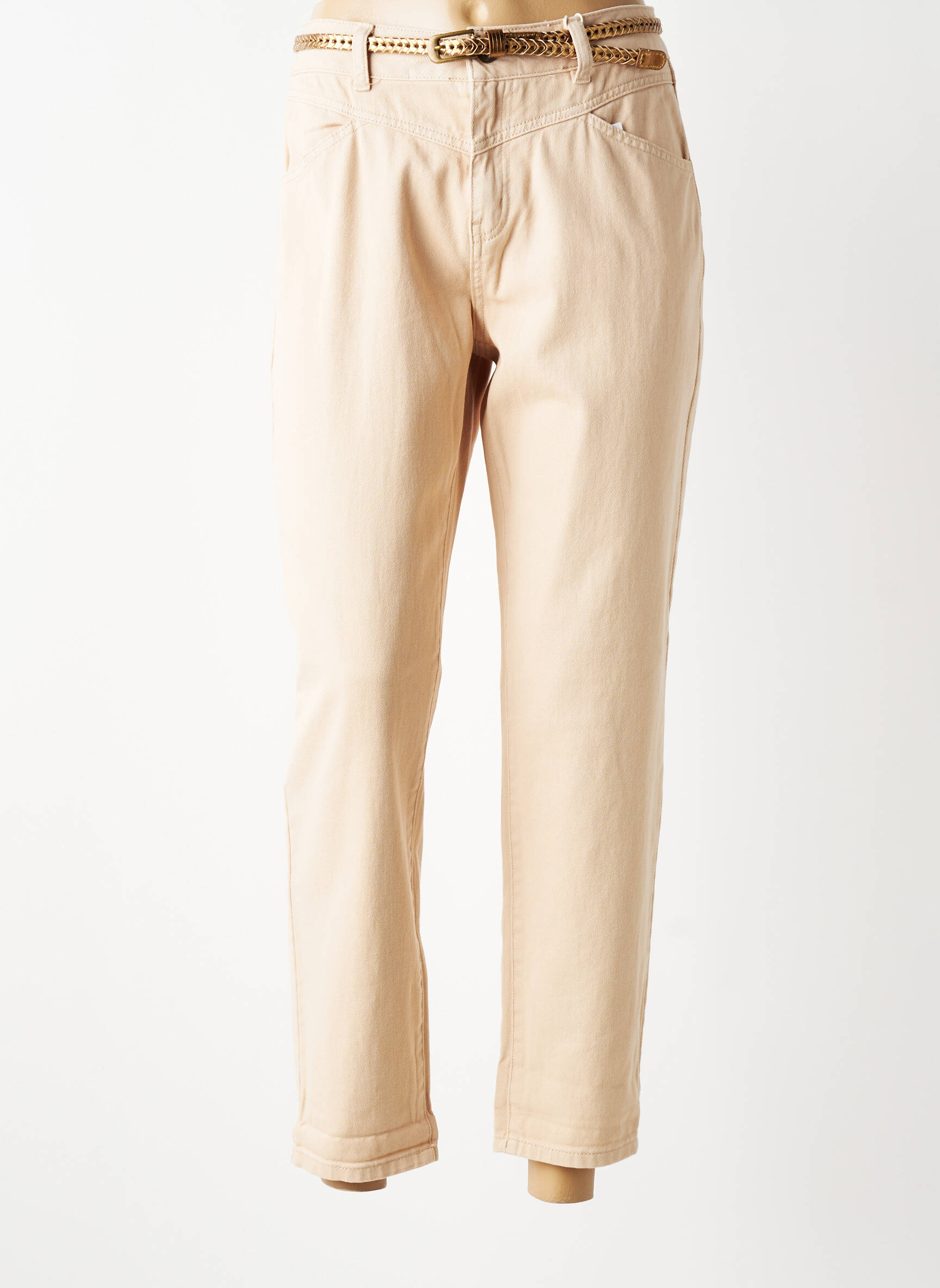 Jean coupe mom poches taille normale beige C'EST BEAU LA VIE femme