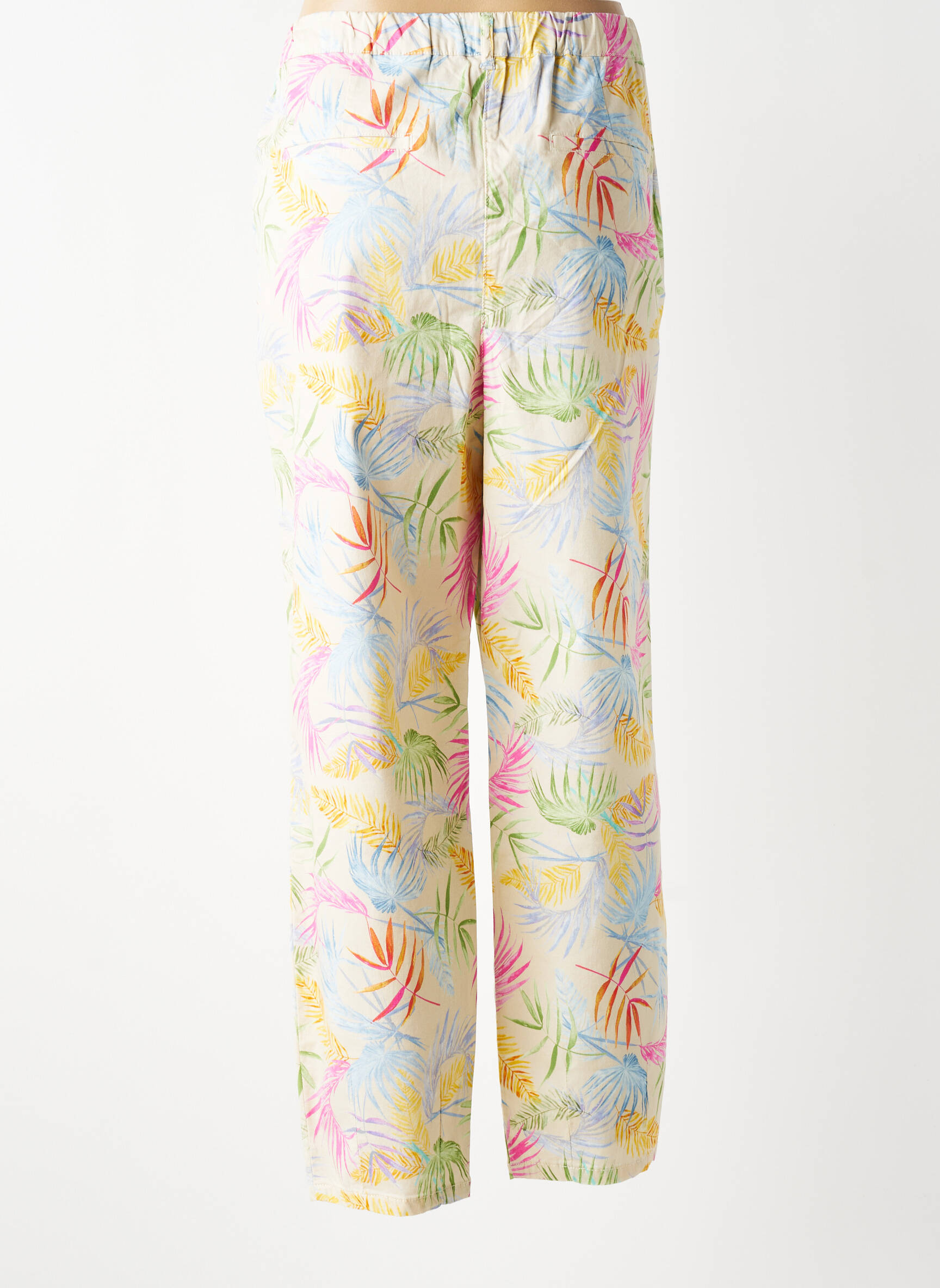 Pantalon droit tissage popeline taille normale beige RECOVER C.C. femme