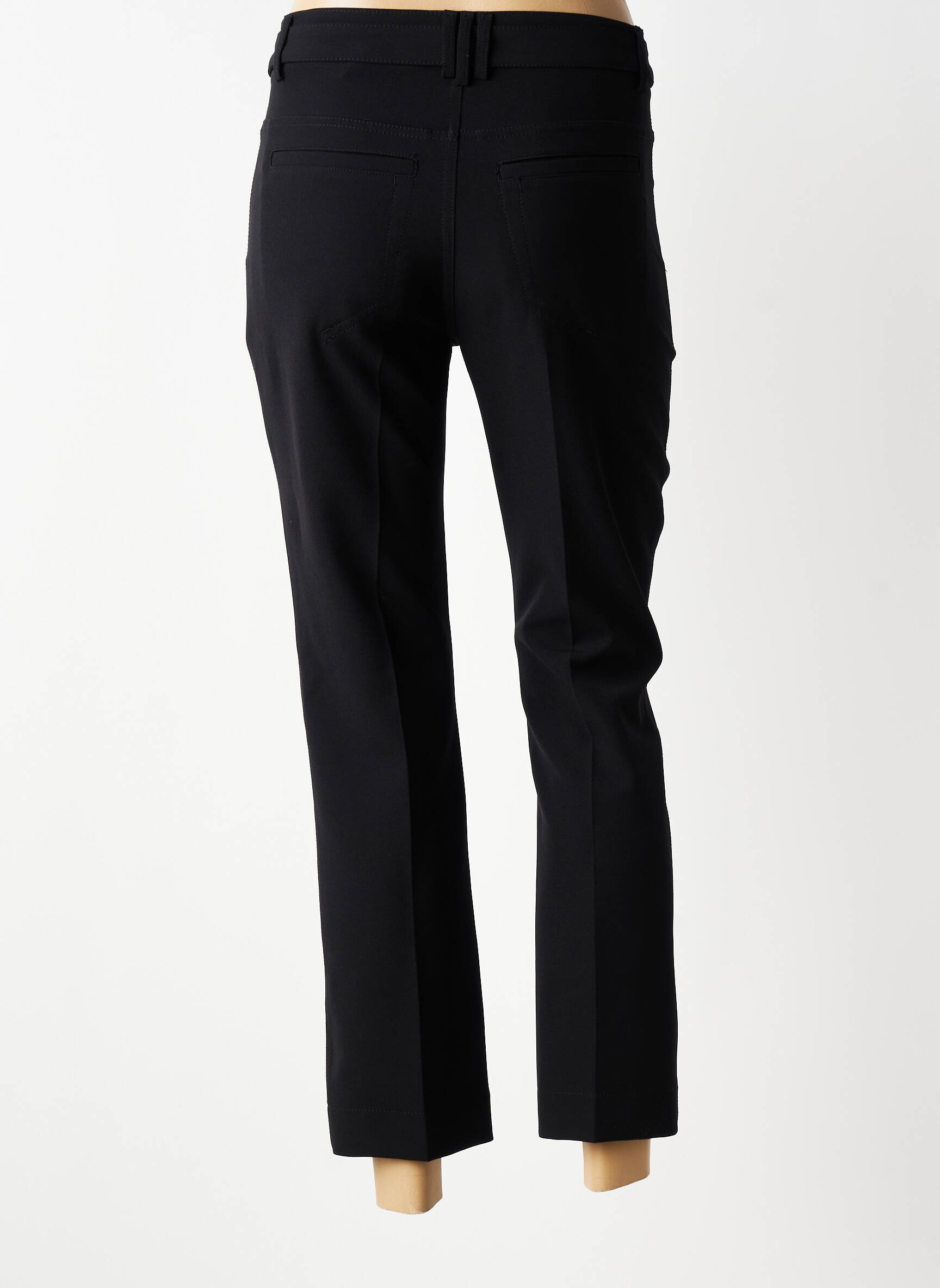 Pantalon 7/8 taille haute taille haute noir ANNA MONTANA femme