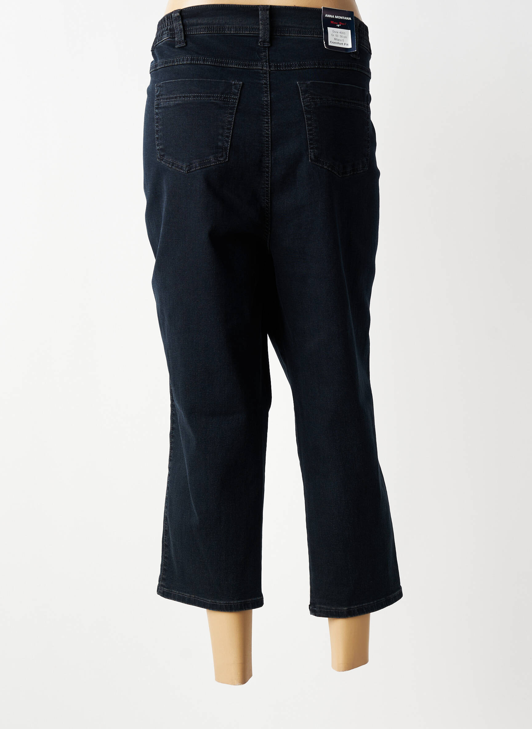 Pantacourt stretch taille normale noir ANNA MONTANA femme
