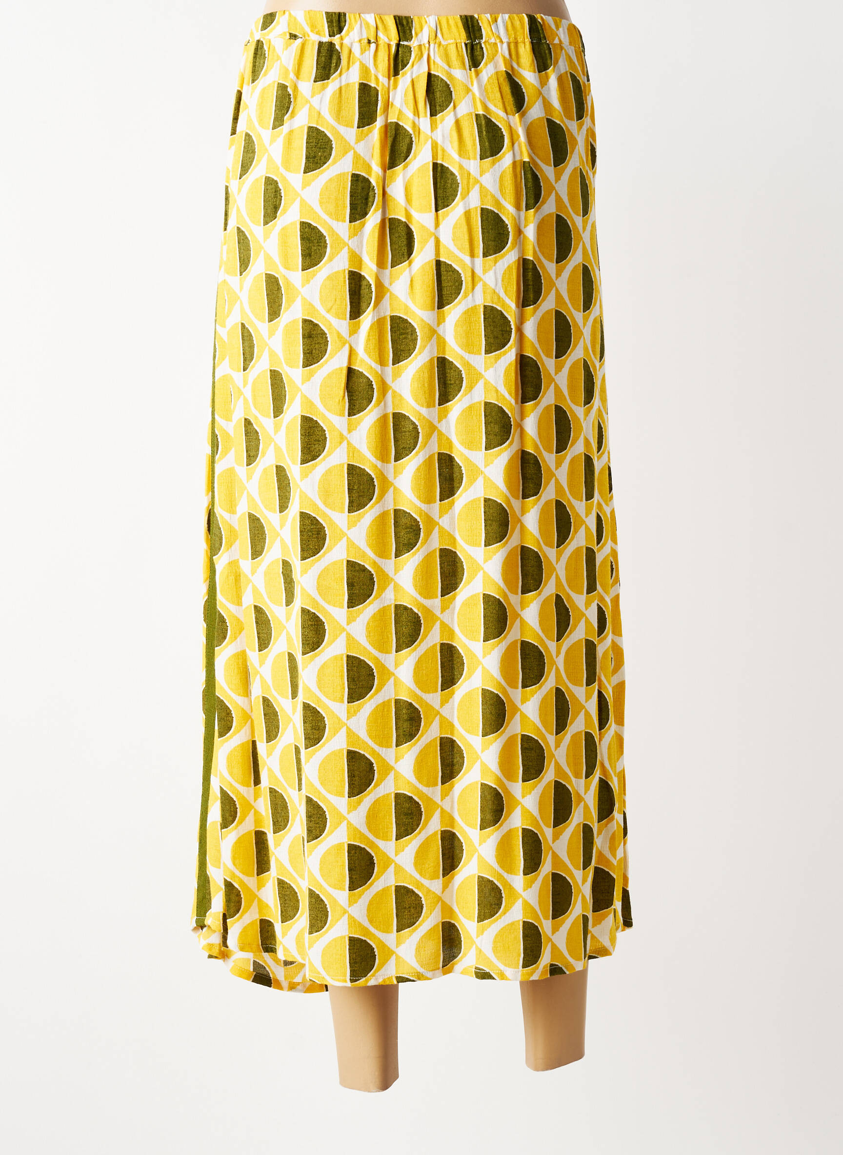 Jupe longue taille haute jaune MD'M femme