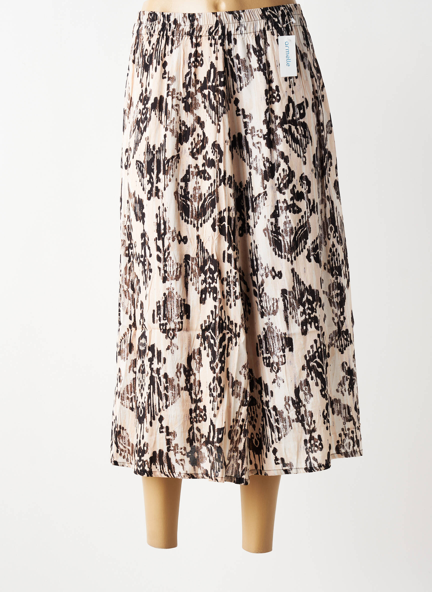 Jupe longue imprimé fantaisie beige JENSEN femme