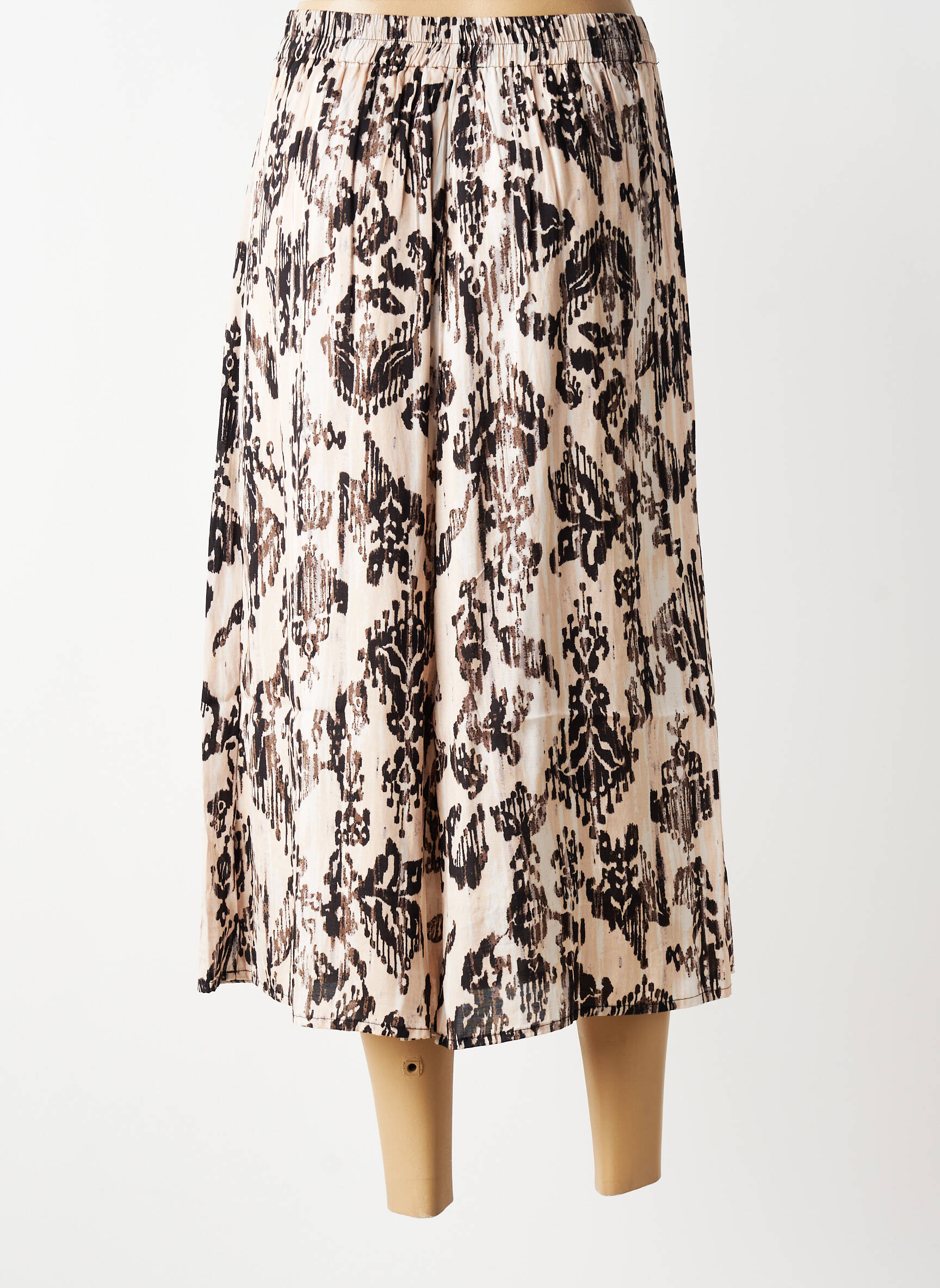 Jupe longue imprimé fantaisie beige JENSEN femme