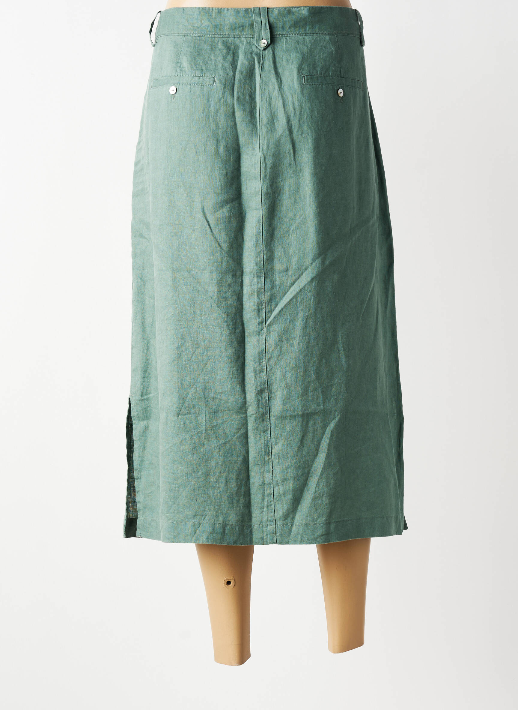 Jupe longue coupe droite vert JULIE GUERLANDE femme