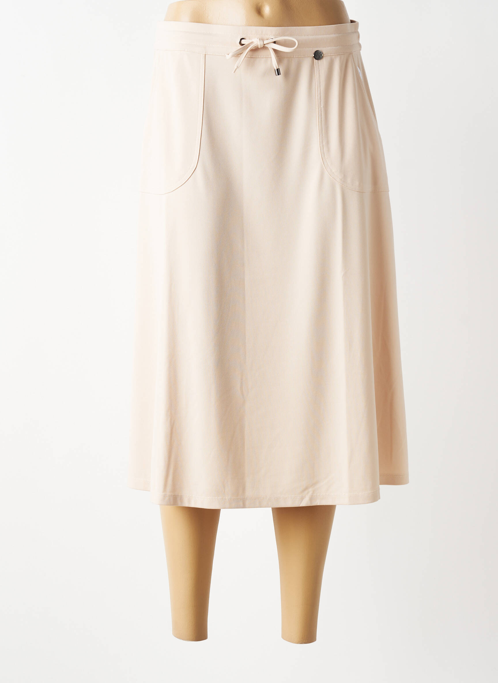 Jupe mi-longue stretch beige BARBARA LEBEK femme