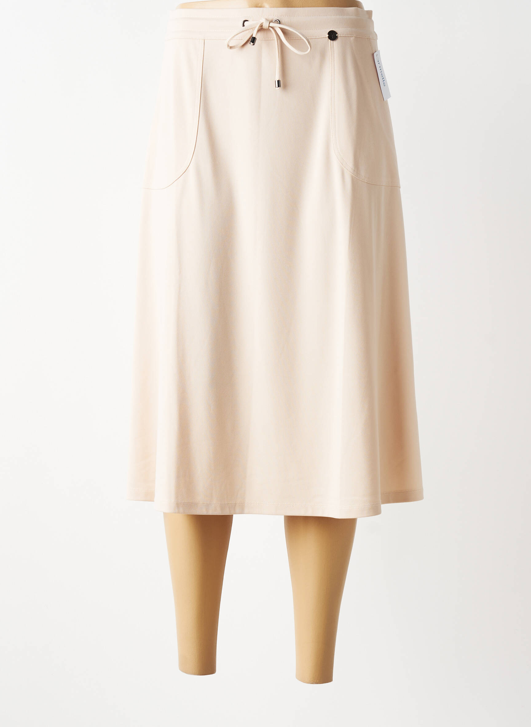 Jupe mi-longue stretch beige BARBARA LEBEK femme