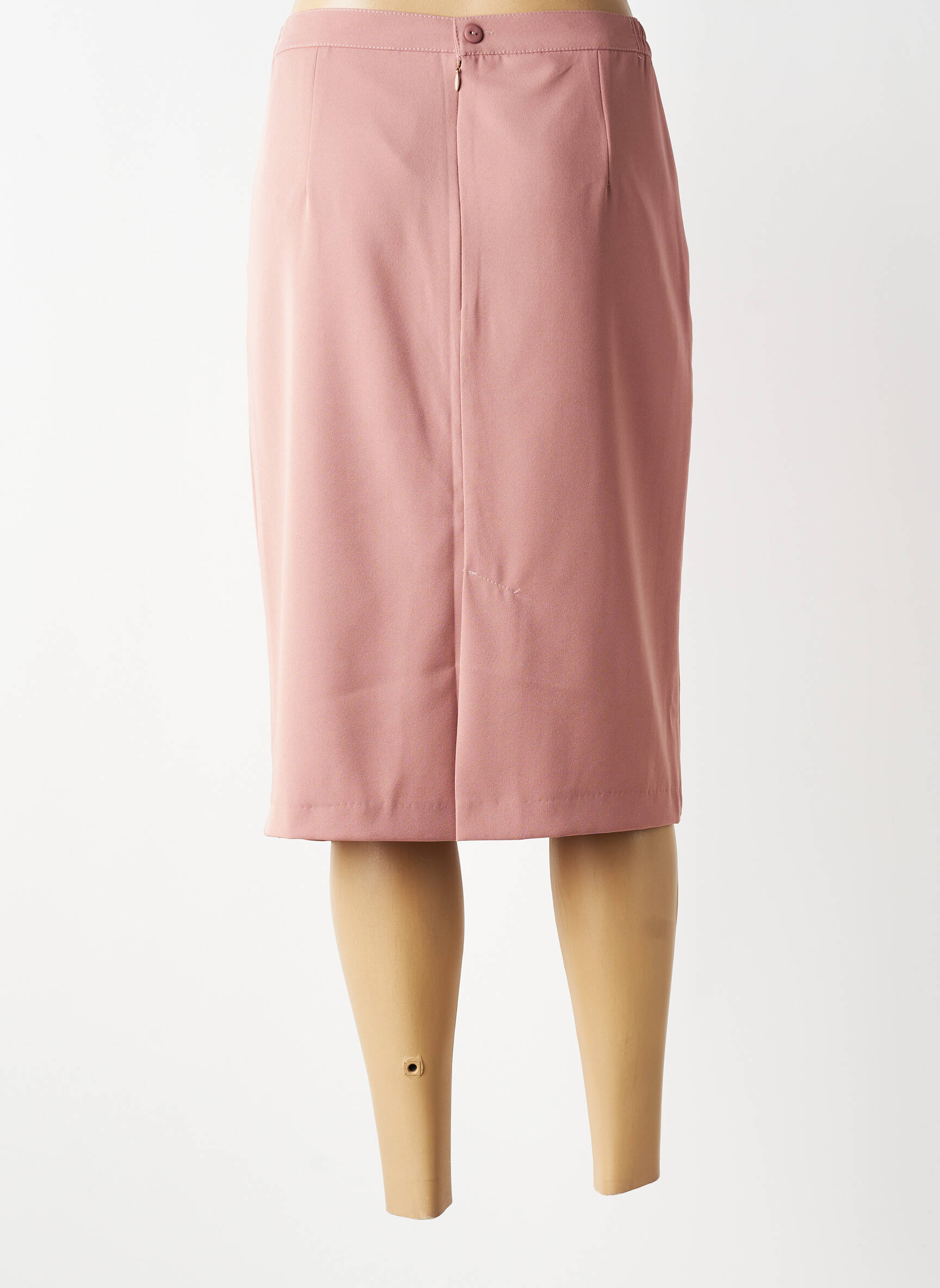 Jupe mi-longue coupe droite rose OMC femme