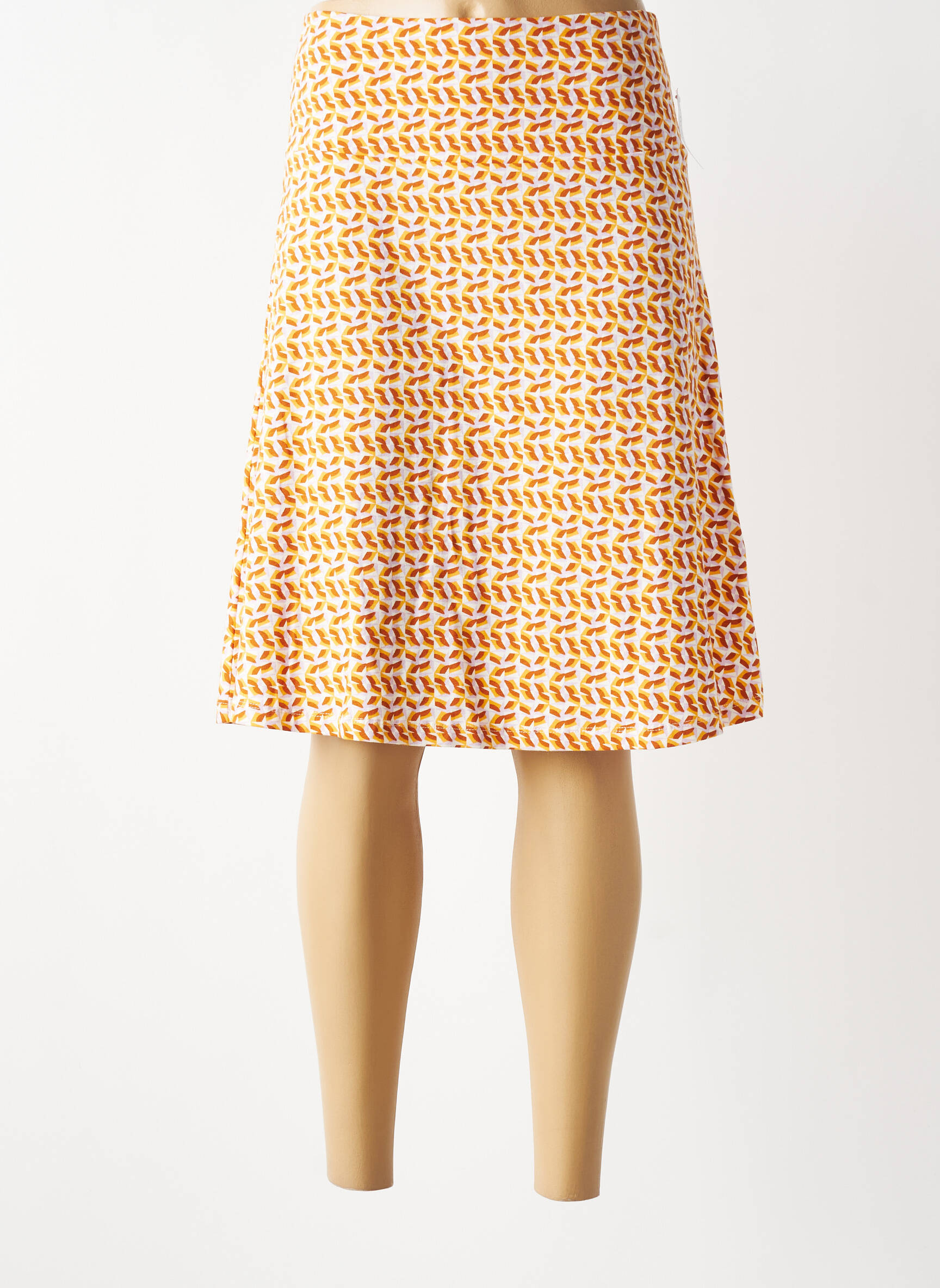 Jupe mi-longue stretch orange ZILCH femme
