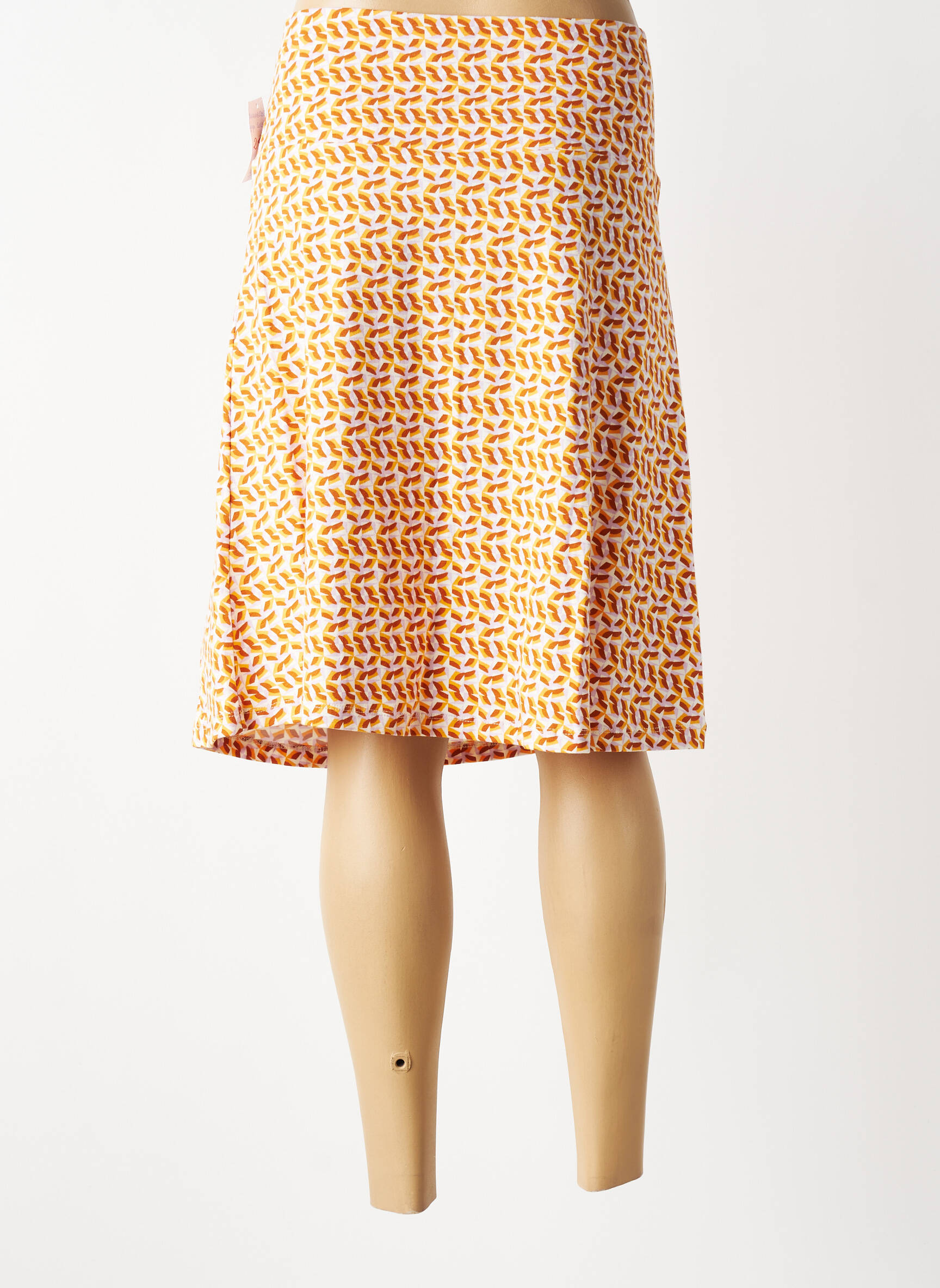 Jupe mi-longue stretch orange ZILCH femme