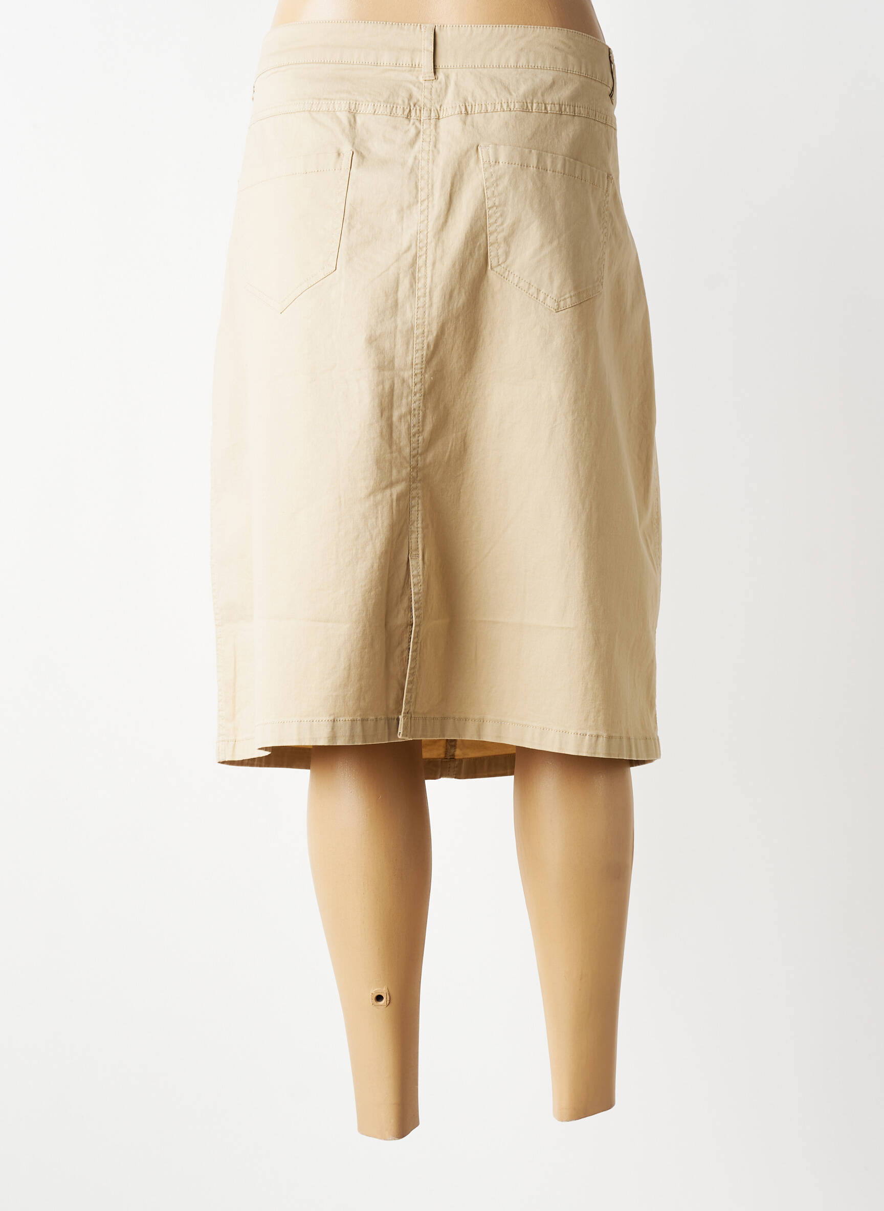 Jupe mi-longue coupe droite beige JENSEN femme