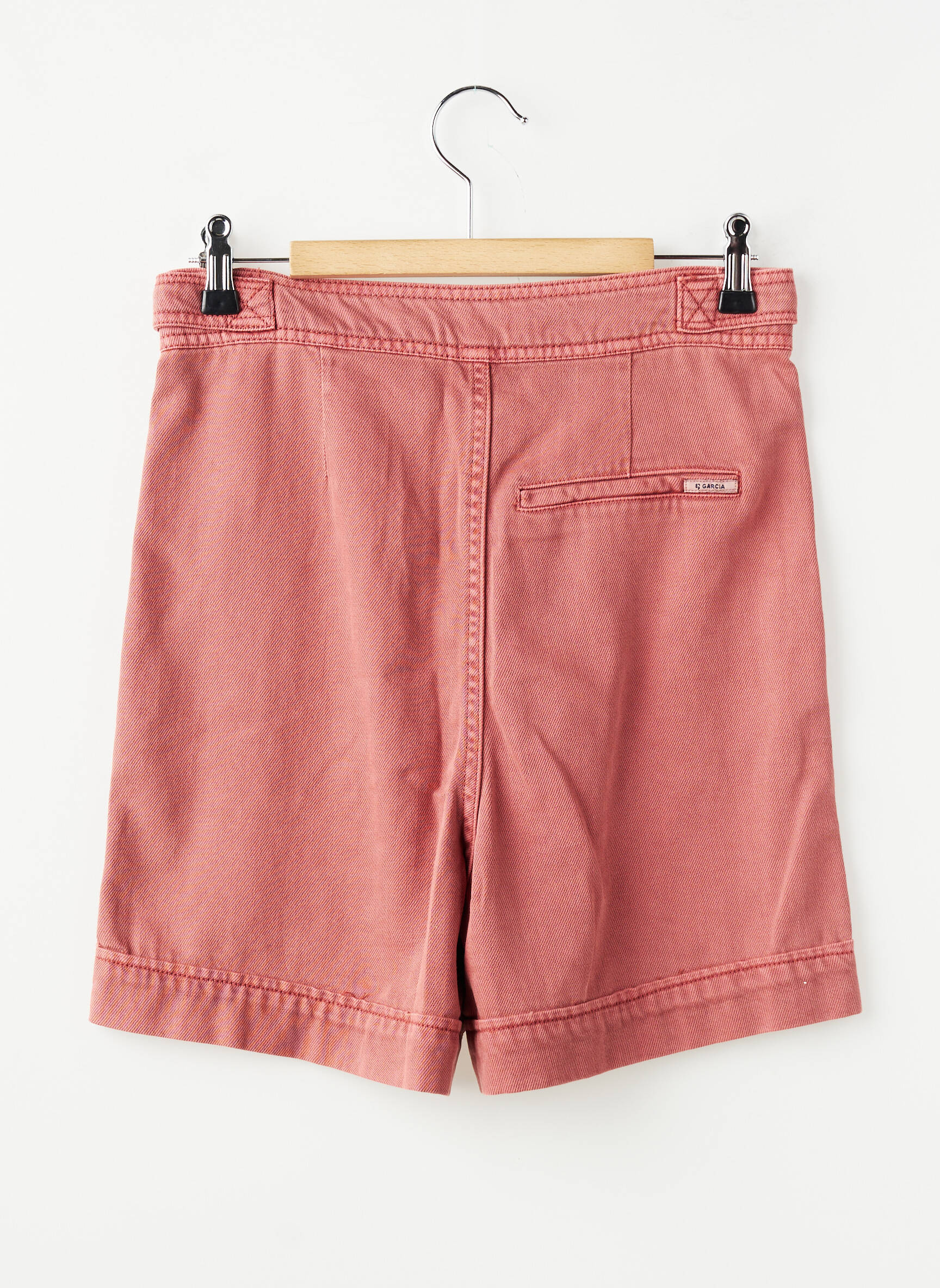Short tissage denim taille haute rose GARCIA femme