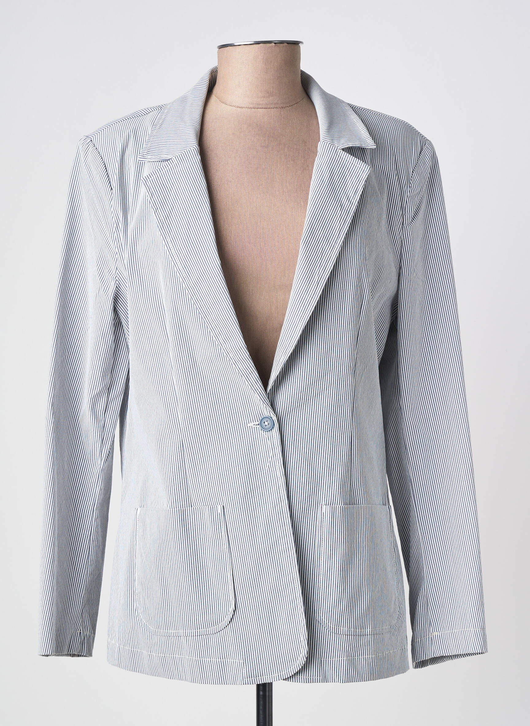 Blazer poignets boutonnés bleu ÉTYMOLOGIE femme