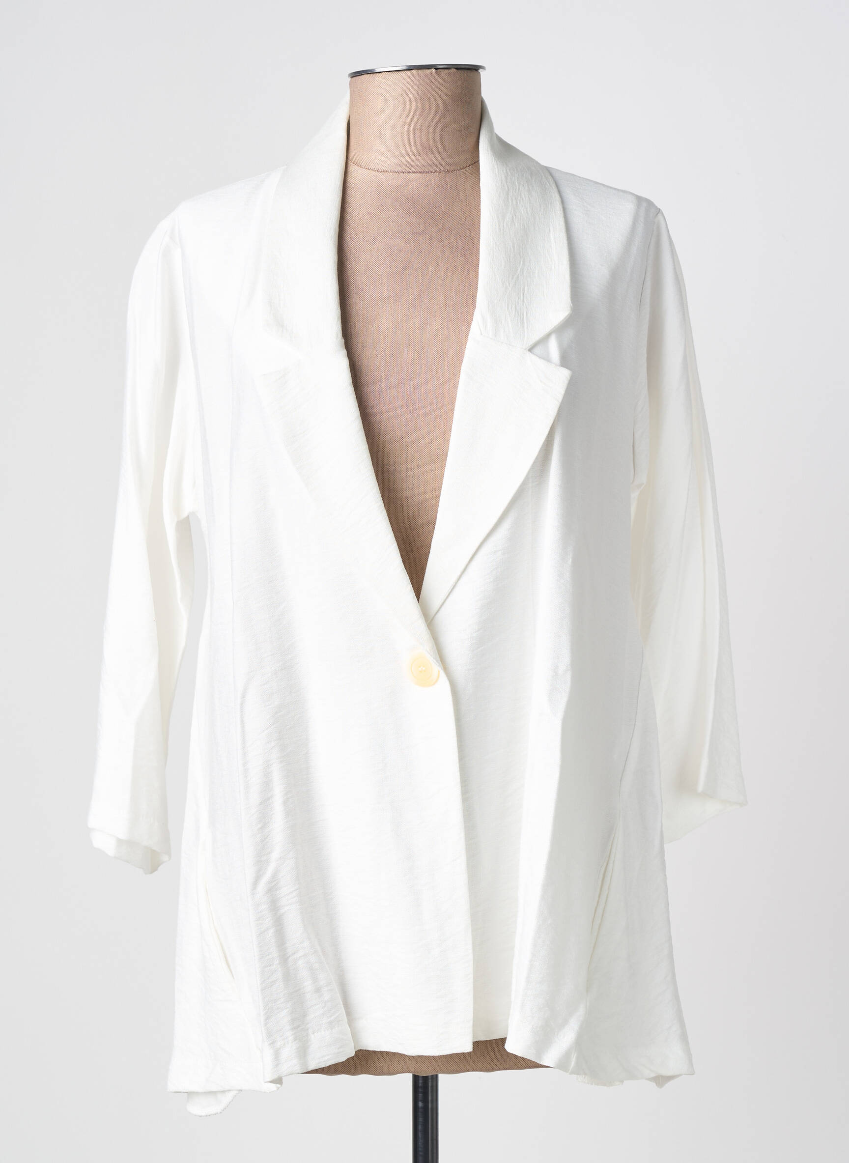 Blazer fermeture boutonnée sur le devant blanc FRANCK ANNA femme